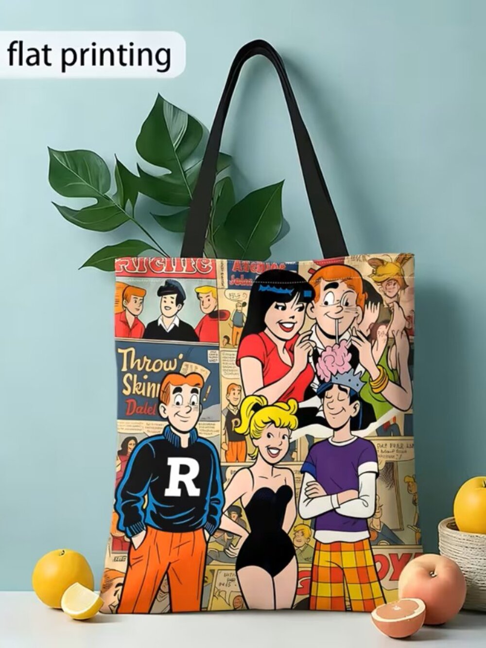 New Soft Polyester 2D Printed Retro Novelty Tote Bag 13 x 15~ Archie Comic